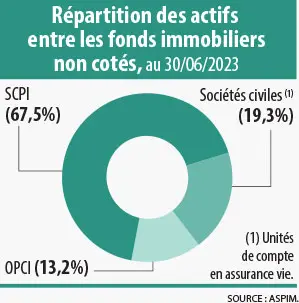 INFOGRAPHIE Répartition des actif entre les fonds immobiliers non cotés